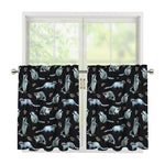 Watercolor Raccoon Pattern Print Tier Curtains