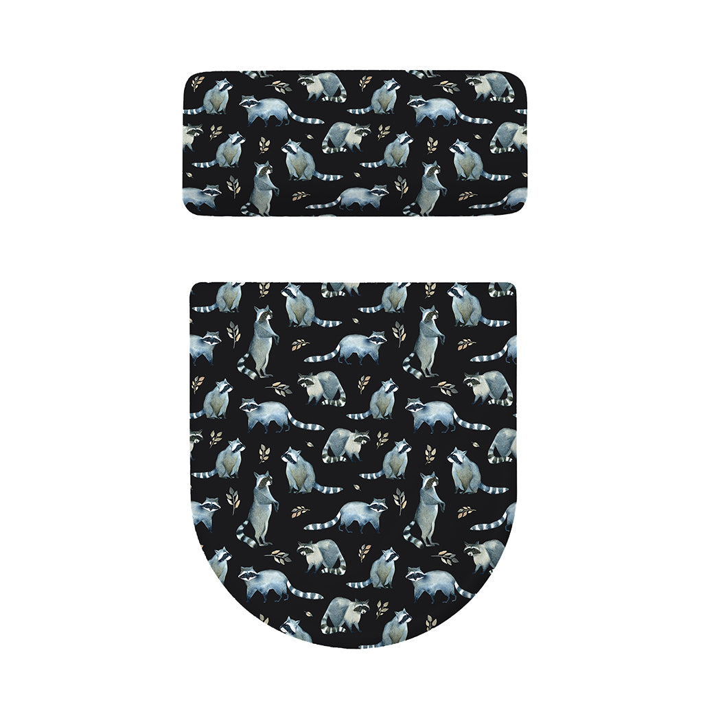 Watercolor Raccoon Pattern Print Toilet Lid And Tank Cover Set