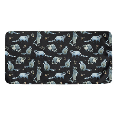 Watercolor Raccoon Pattern Print Towel