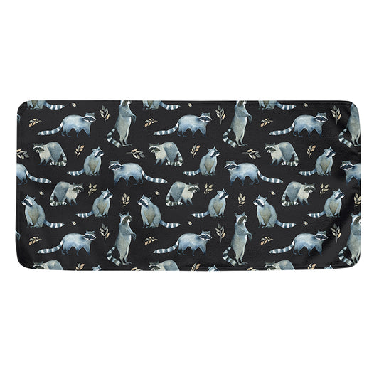 Watercolor Raccoon Pattern Print Towel