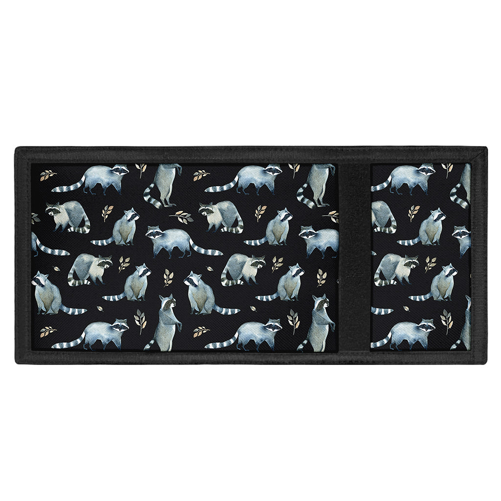 Watercolor Raccoon Pattern Print Trifold Wallet