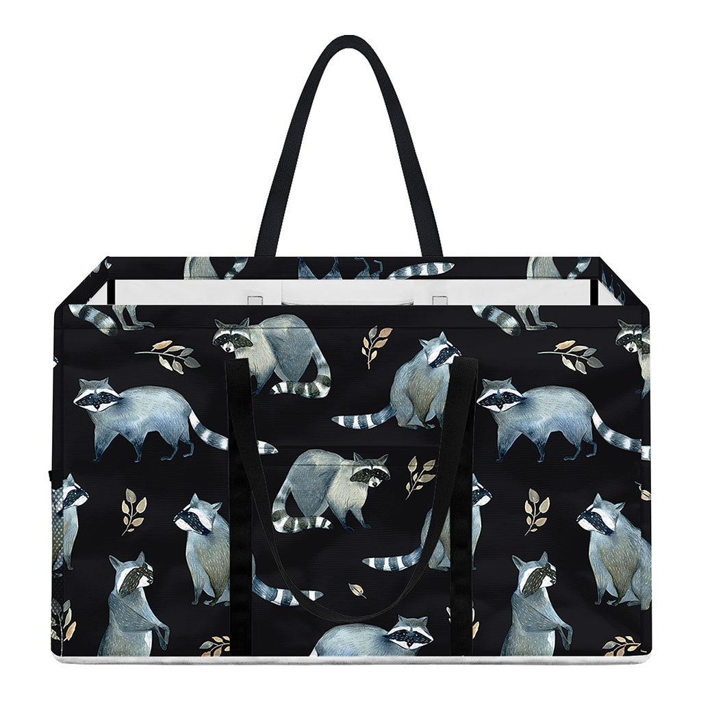 Watercolor Raccoon Pattern Print Utility Tote Bag