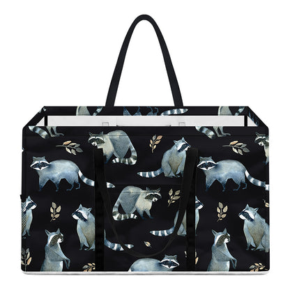 Watercolor Raccoon Pattern Print Utility Tote Bag