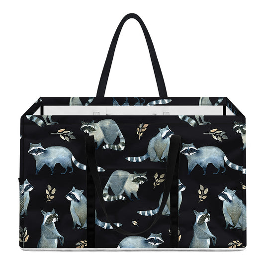 Watercolor Raccoon Pattern Print Utility Tote Bag