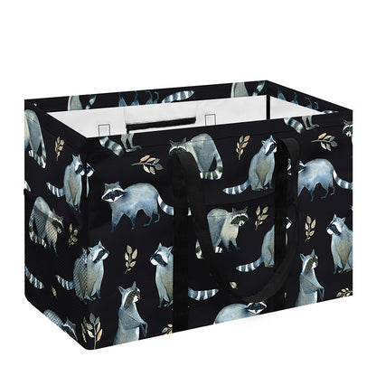 Watercolor Raccoon Pattern Print Utility Tote Bag