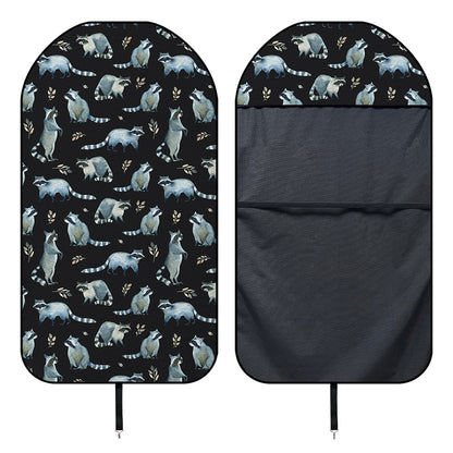 Watercolor Raccoon Pattern Print Waterproof Car Seat Cover
