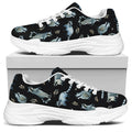 Watercolor Raccoon Pattern Print White Chunky Shoes