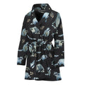Watercolor Raccoon Pattern Print Women's Bathrobe