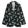 Watercolor Raccoon Pattern Print Women's Blazer