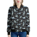 Watercolor Raccoon Pattern Print Women's Bomber Jacket