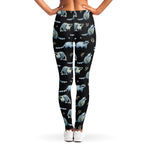 Watercolor Raccoon Pattern Print Women's Leggings