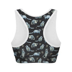 Watercolor Raccoon Pattern Print Women's Sports Bra