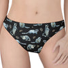 Watercolor Raccoon Pattern Print Women's Thong