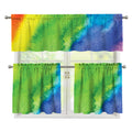 Watercolor Rainbow LGBT Pride Print 3 Piece Kitchen Curtains