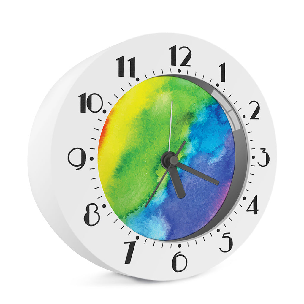 Watercolor Rainbow LGBT Pride Print Alarm Clock