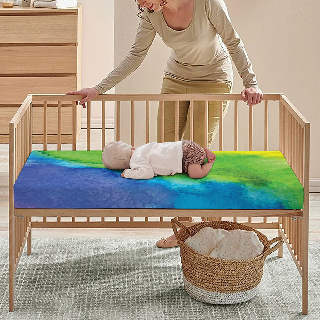 Watercolor Rainbow LGBT Pride Print Baby Crib Sheet