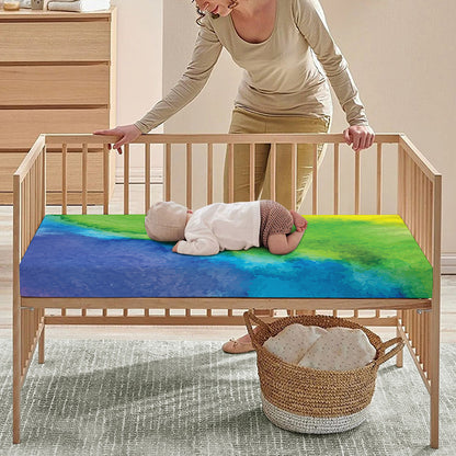 Watercolor Rainbow LGBT Pride Print Baby Crib Sheet