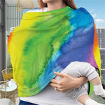Watercolor Rainbow LGBT Pride Print Baby Seat Cover