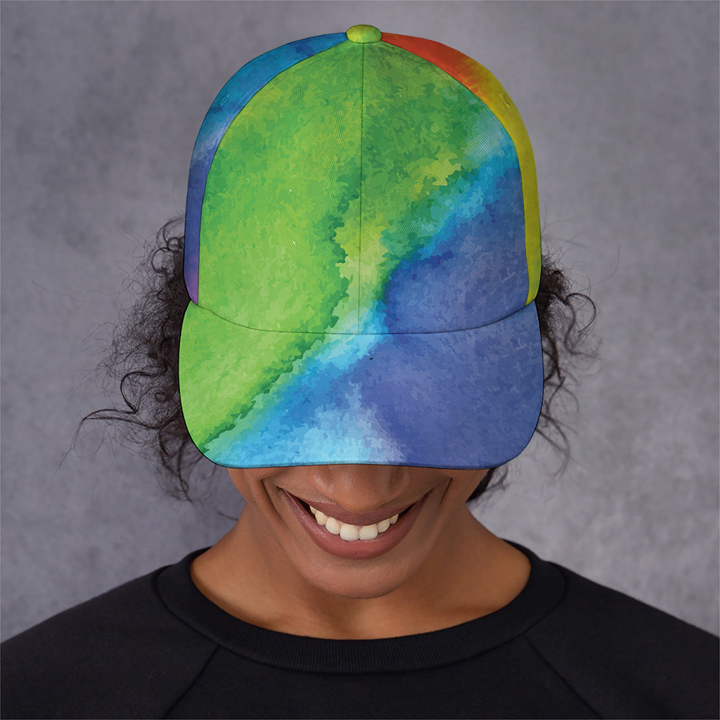 Watercolor Rainbow LGBT Pride Print Baseball Cap