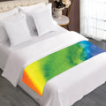 Watercolor Rainbow LGBT Pride Print Bed Runner