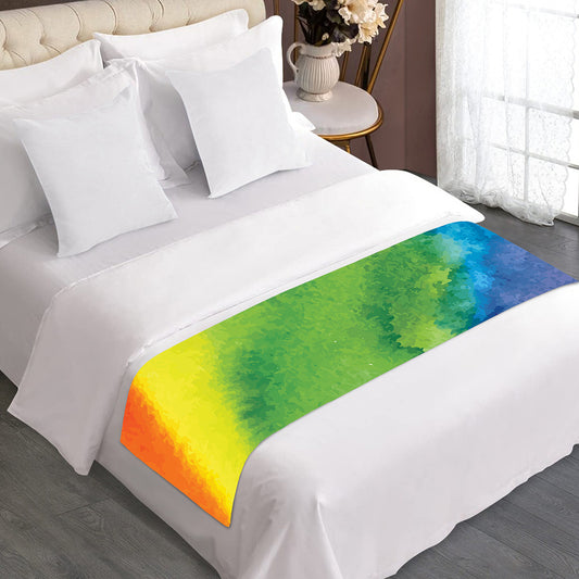 Watercolor Rainbow LGBT Pride Print Bed Runner