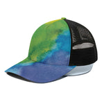 Watercolor Rainbow LGBT Pride Print Black Mesh Trucker Cap