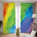 Watercolor Rainbow LGBT Pride Print Dimout Pencil Pleat Curtains