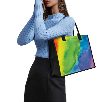 Watercolor Rainbow LGBT Pride Print Canvas Tote Bag
