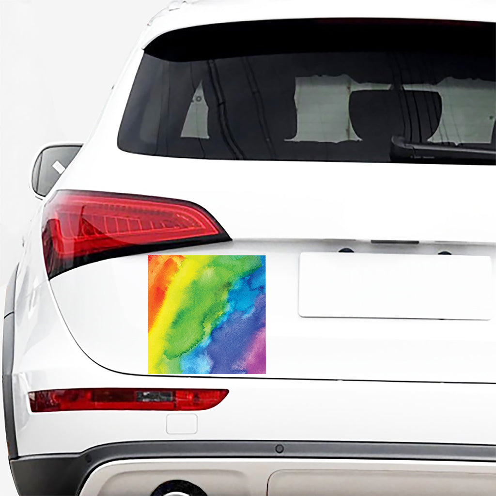 Watercolor Rainbow LGBT Pride Print Car Sticker