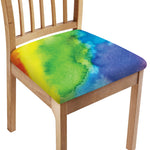 Watercolor Rainbow LGBT Pride Print Chair Cushion Cover