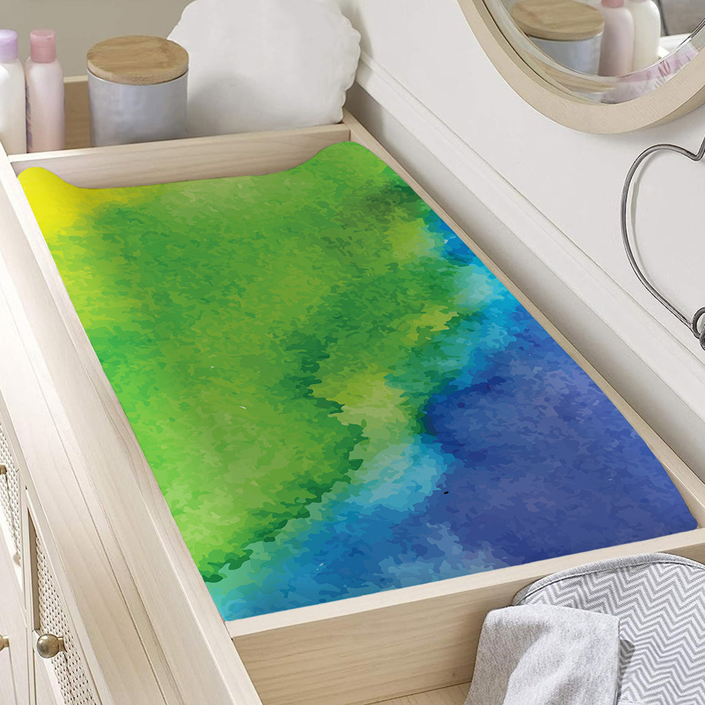 Watercolor Rainbow LGBT Pride Print Changing Pad Cover
