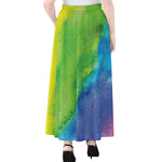 Watercolor Rainbow LGBT Pride Print Chiffon Maxi Skirt