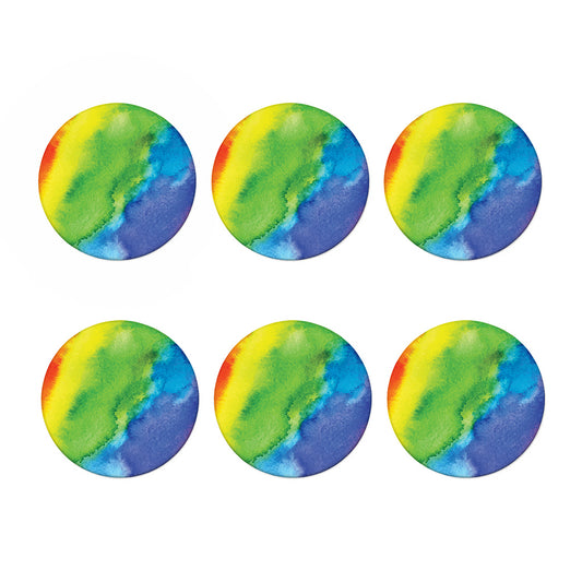 Watercolor Rainbow LGBT Pride Print Coaster Set