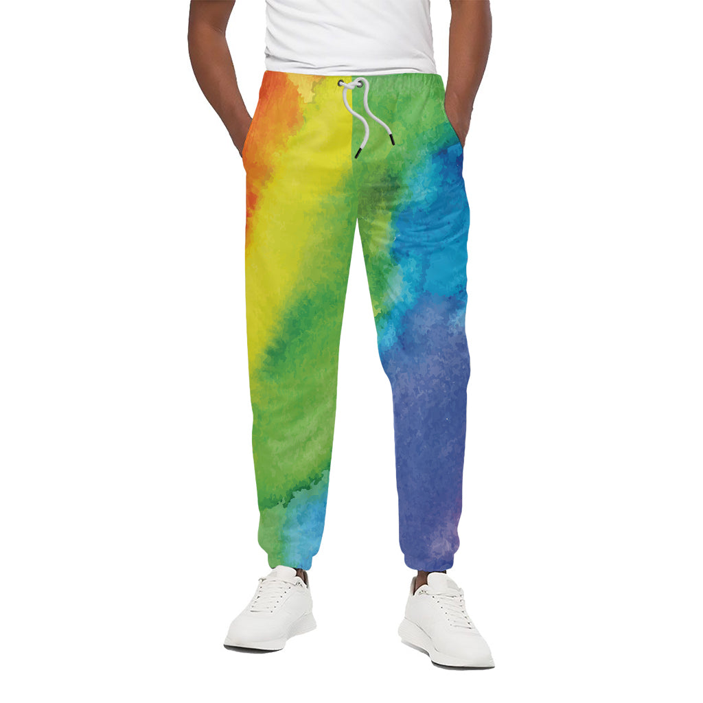 Watercolor Rainbow LGBT Pride Print Cotton Pants