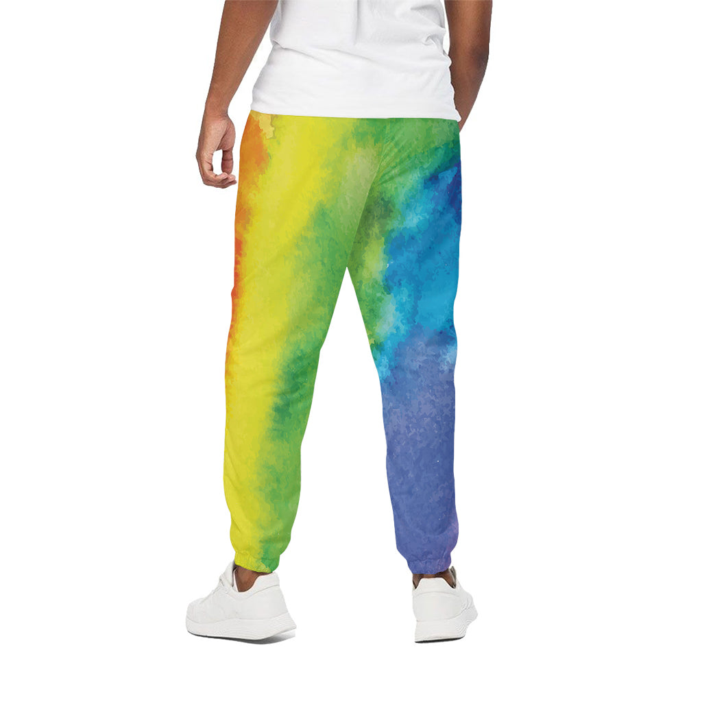 Watercolor Rainbow LGBT Pride Print Cotton Pants