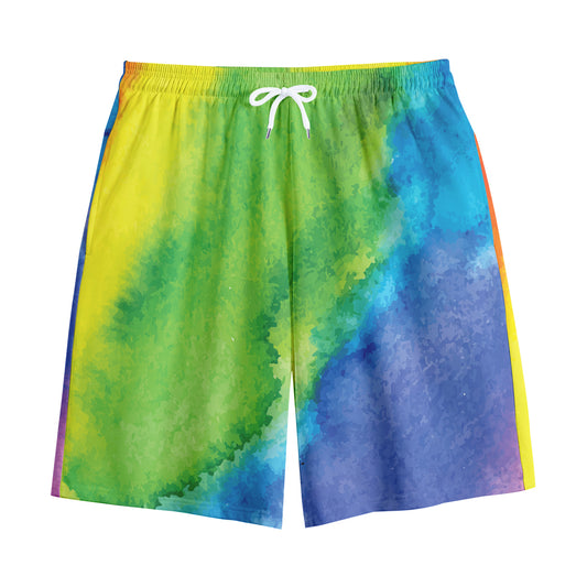 Watercolor Rainbow LGBT Pride Print Cotton Shorts
