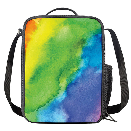 Watercolor Rainbow LGBT Pride Print Crossbody Lunch Bag