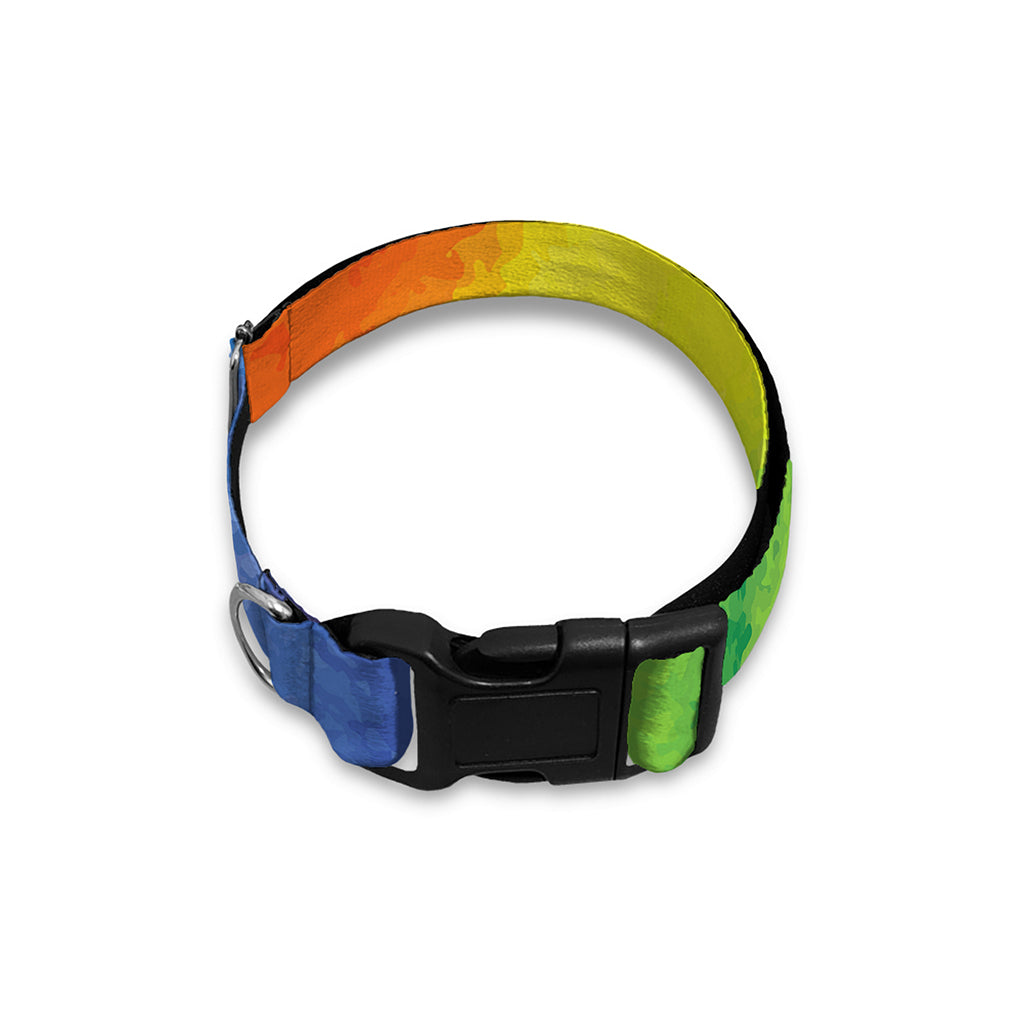 Watercolor Rainbow LGBT Pride Print Dog Collar