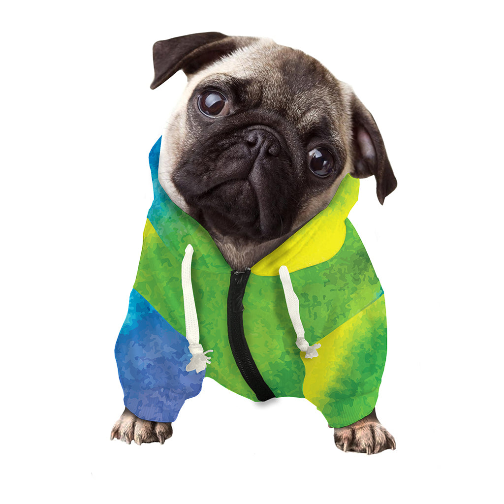 Watercolor Rainbow LGBT Pride Print Dog Zip Up Hoodie