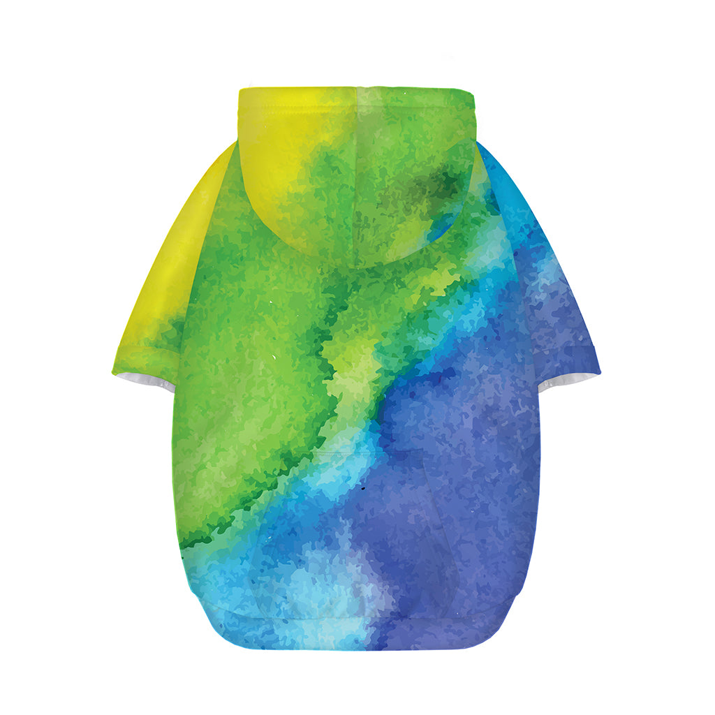 Watercolor Rainbow LGBT Pride Print Dog Zip Up Hoodie