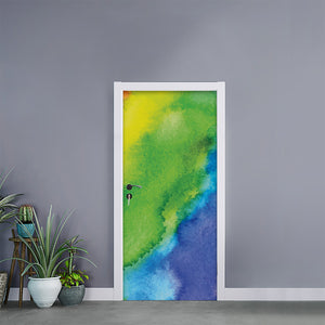 Watercolor Rainbow LGBT Pride Print Door Sticker