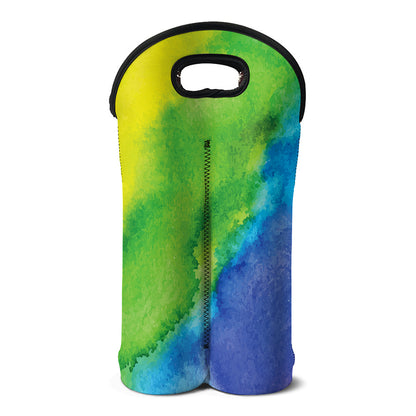 Watercolor Rainbow LGBT Pride Print Double Neoprene Wine Tote