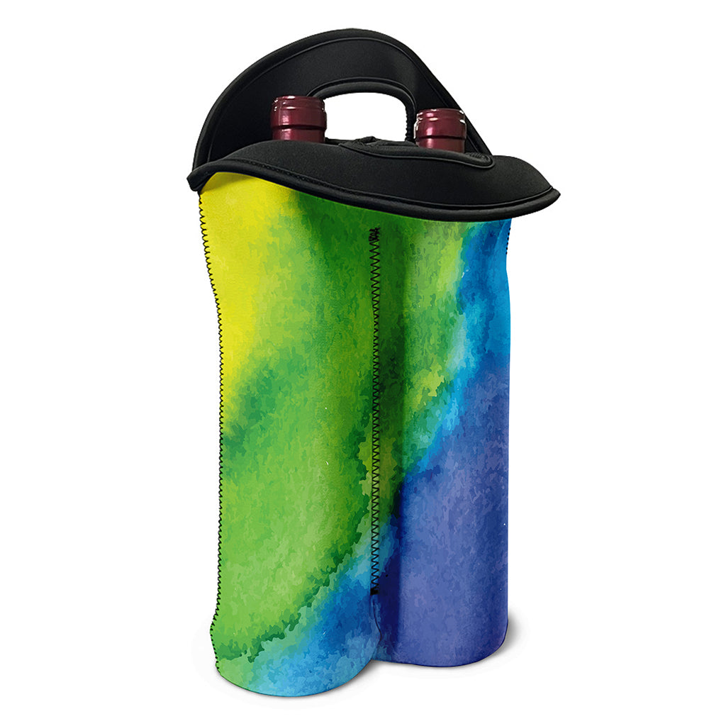 Watercolor Rainbow LGBT Pride Print Double Neoprene Wine Tote