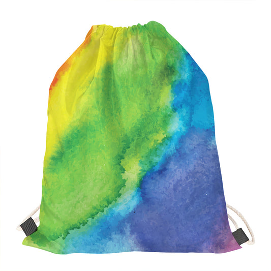 Watercolor Rainbow LGBT Pride Print Drawstring Bag
