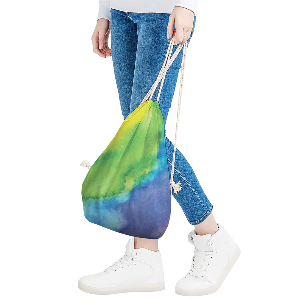 Watercolor Rainbow LGBT Pride Print Drawstring Bag