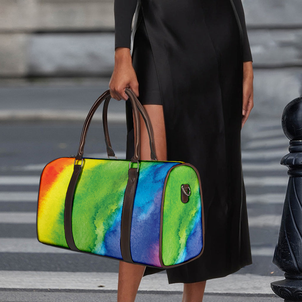 Watercolor Rainbow LGBT Pride Print Duffle Bag