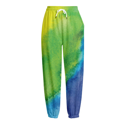 Watercolor Rainbow LGBT Pride Print Fleece Lined Knit Pants