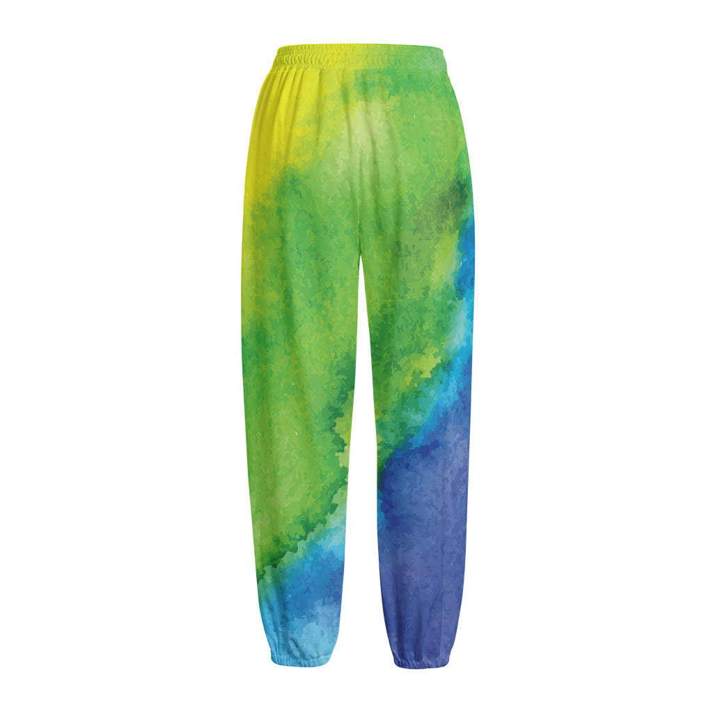 Watercolor Rainbow LGBT Pride Print Fleece Lined Knit Pants