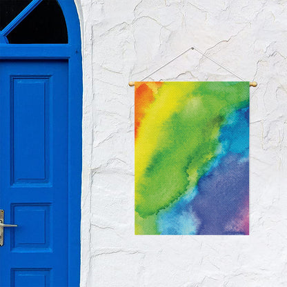 Watercolor Rainbow LGBT Pride Print Garden Flag