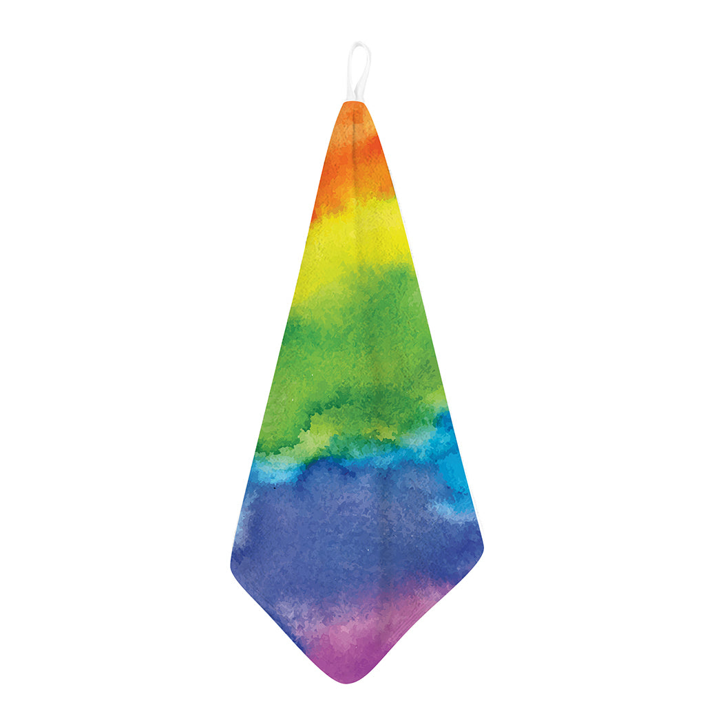 Watercolor Rainbow LGBT Pride Print Hand Towel